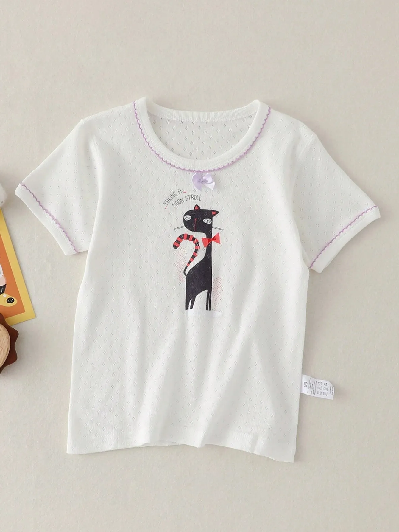 2pcs Cute And Comfortable Short Sleeve T-Shirt For Young Girls