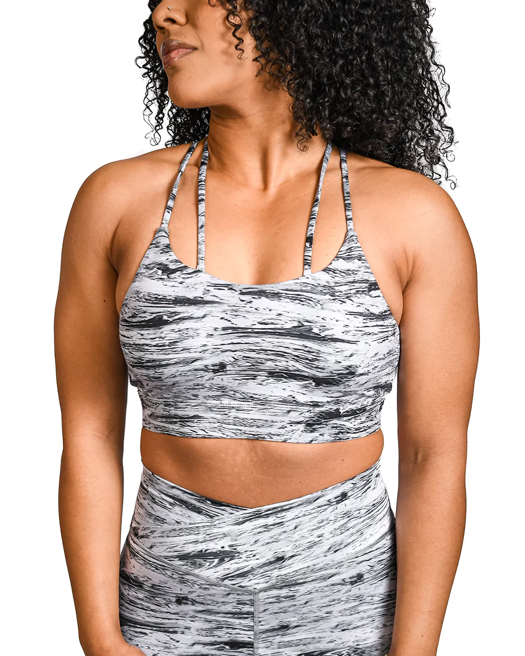 Abstract Stripe Sports Bra