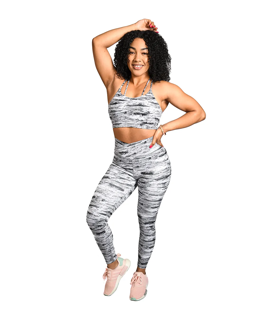 Abstract Stripe Sports Bra