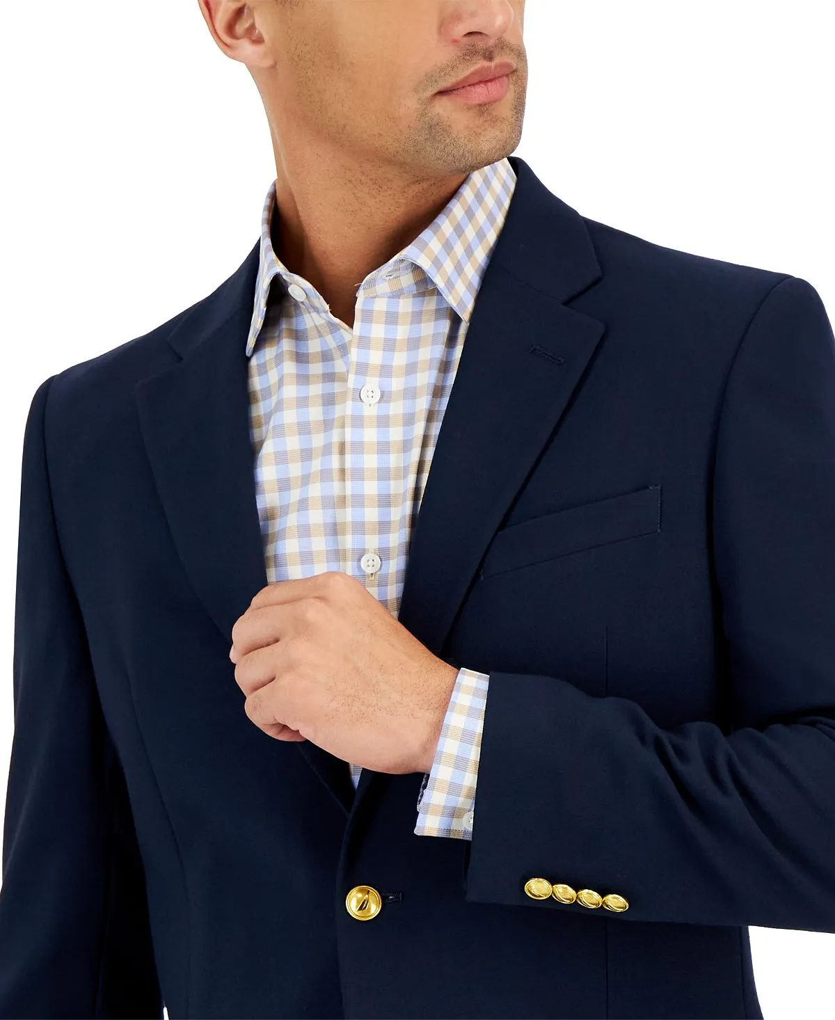 Active Stretch Nautica Men's Solid Blazer with Modern Fit