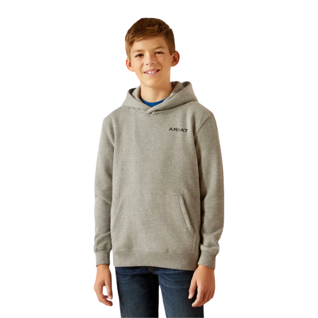 Ariat Kid's Bold Hex Grey Heather Hoodie