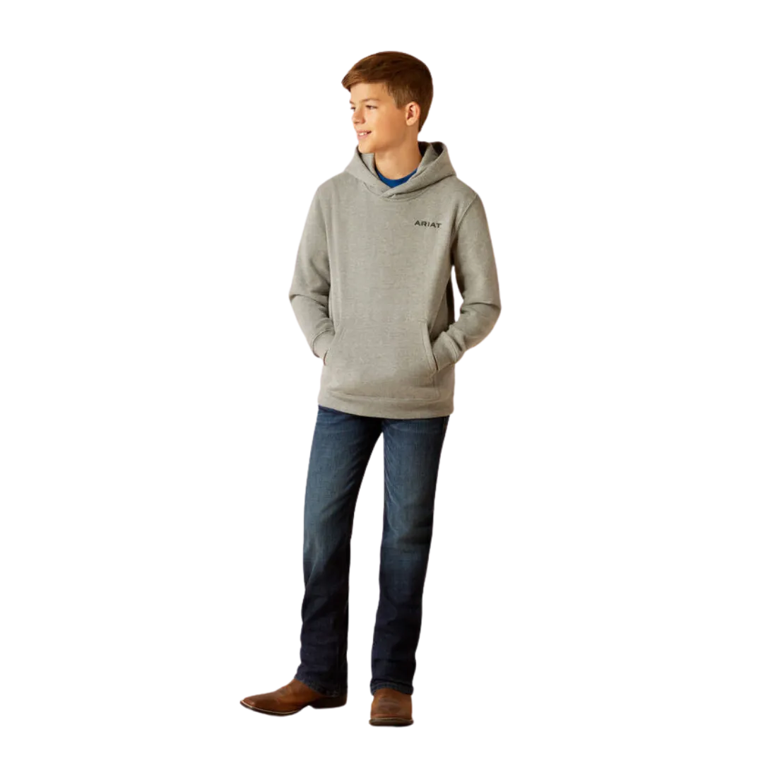 Ariat Kid's Bold Hex Grey Heather Hoodie