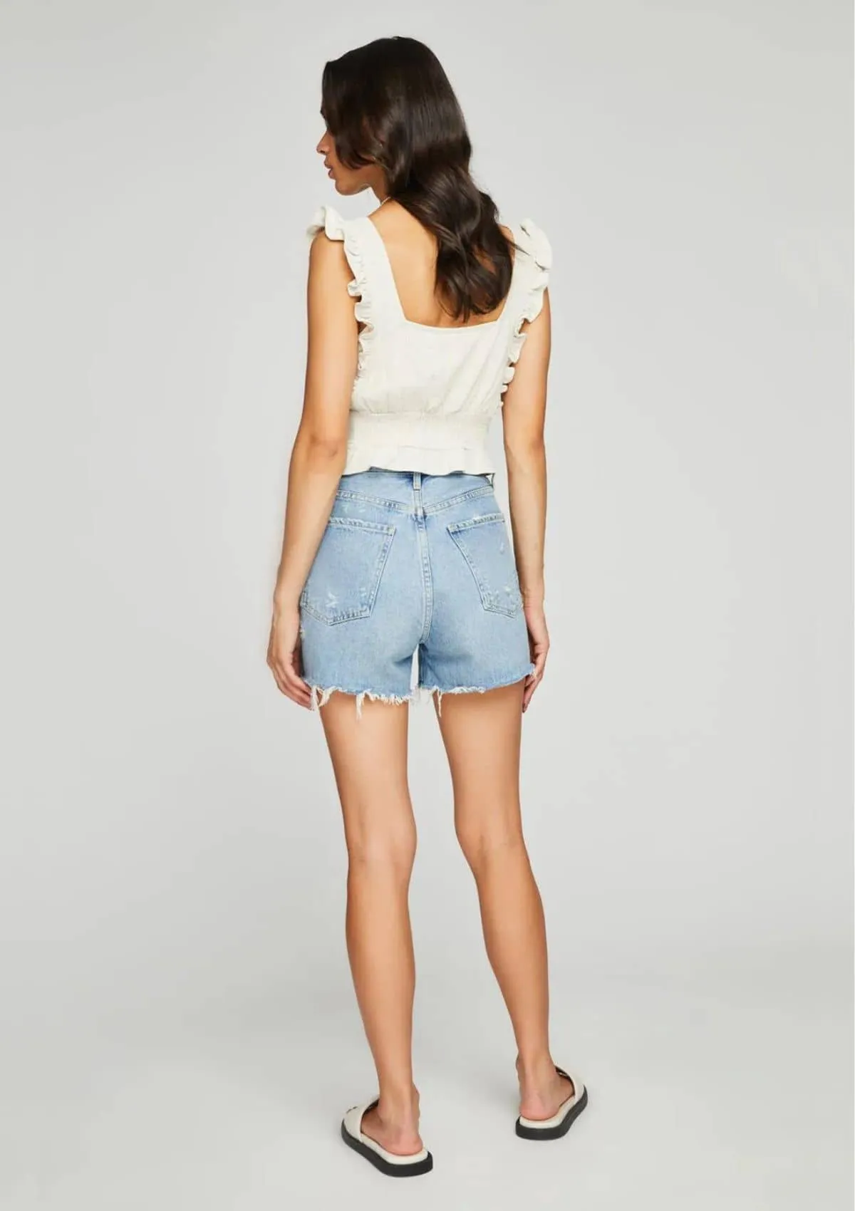 Bardot Crop Tank - Linen