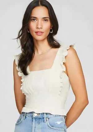 Bardot Crop Tank - Linen