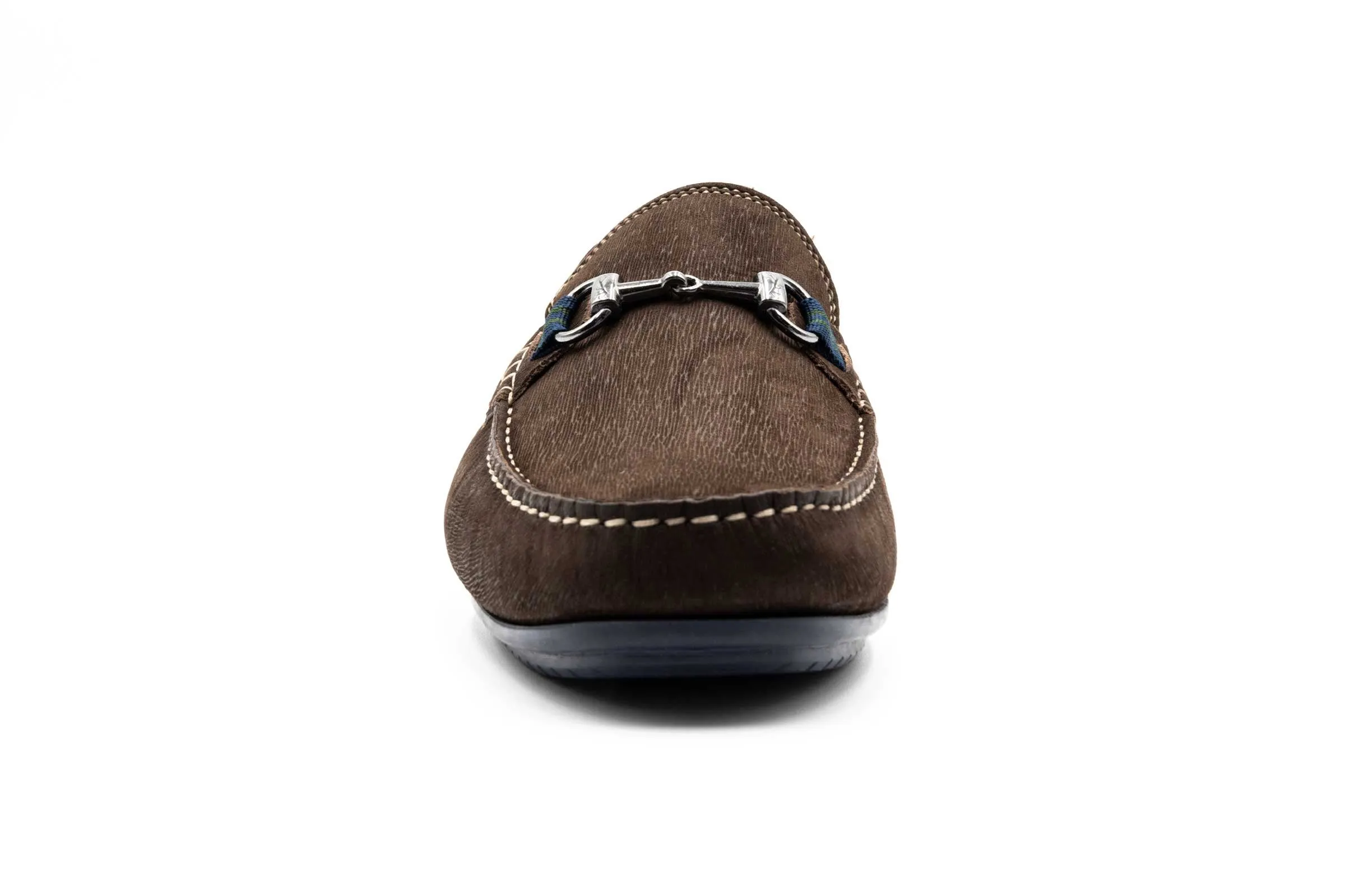 Bermuda Suede Horse Bit Loafers - Cafe