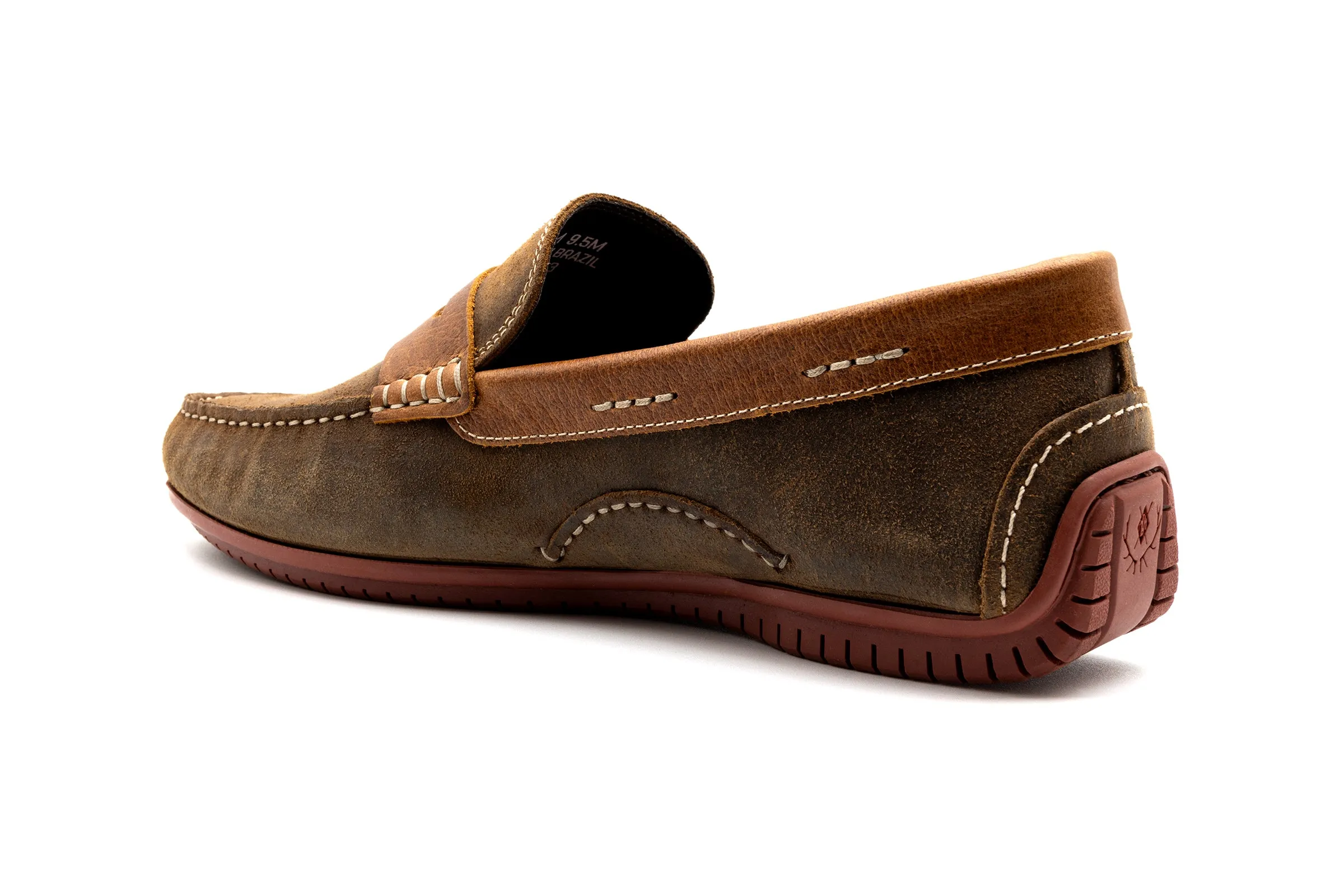 Bermuda Suede Penny Loafers - Vintage Cedar