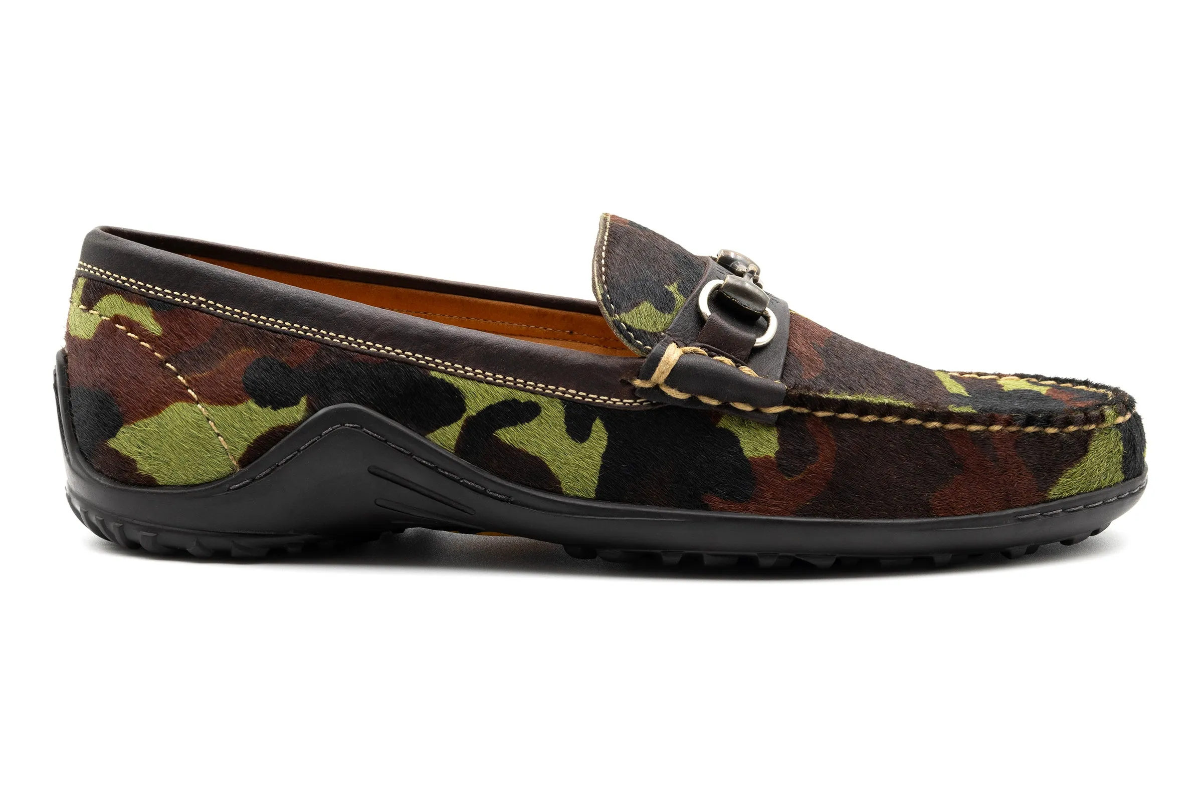 Bill "Hair On" Leather Horse Bit Loafers - Camo