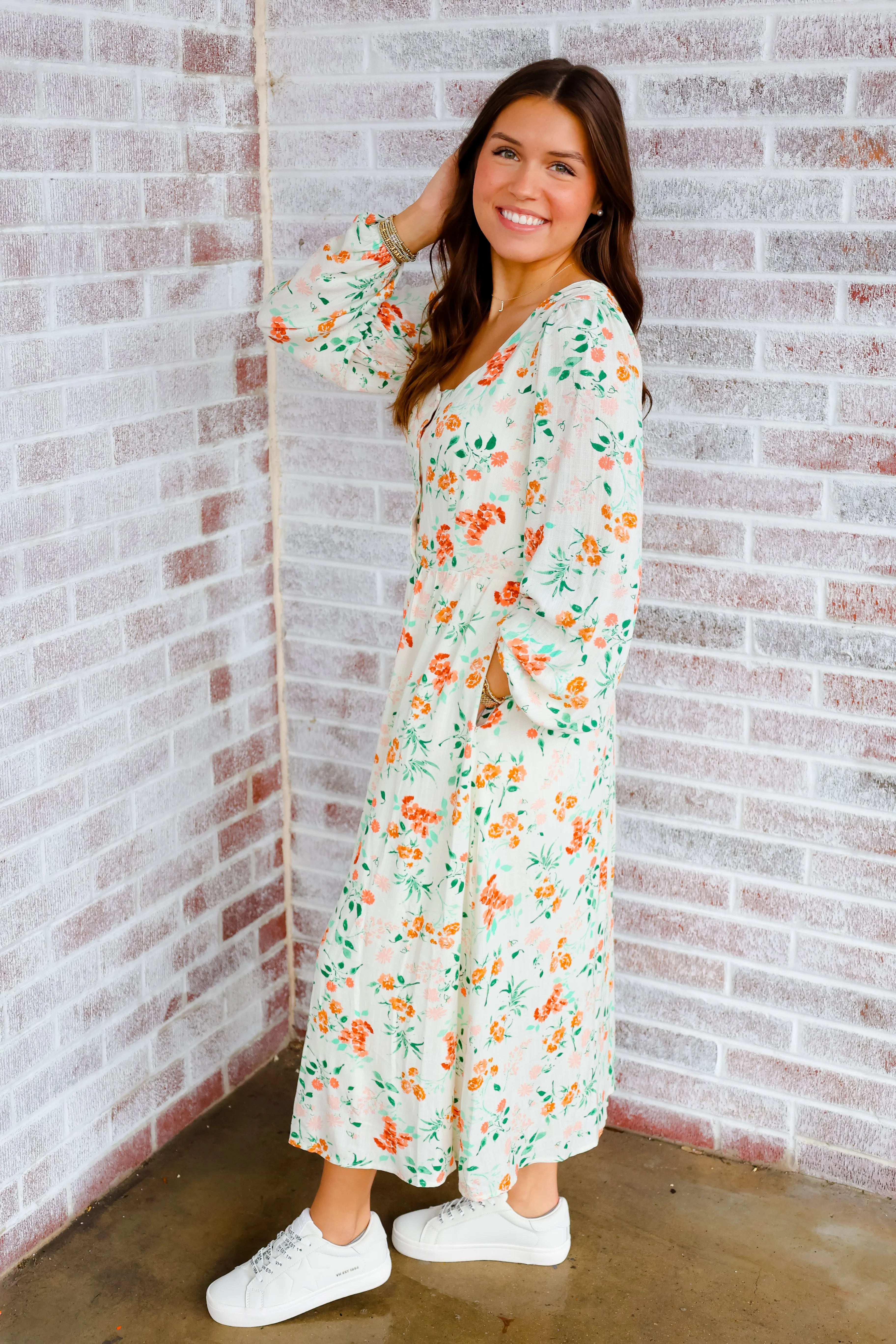 Bloom Brigade Button Down Midi Dress