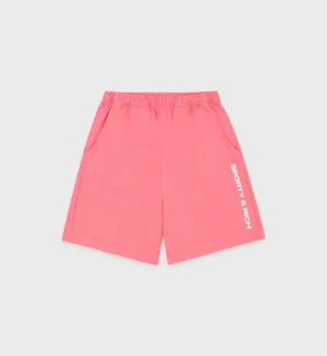 Bold Logo Gym Short - Cotton Candy/White