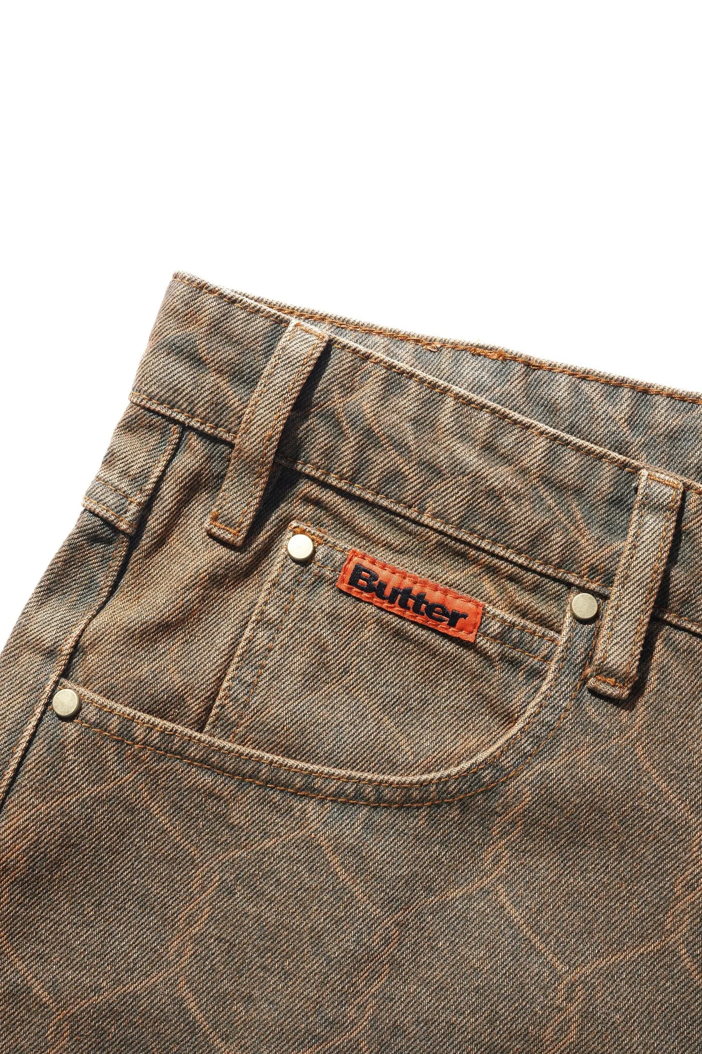 Butter Goods - Chain Link Denim Pants (Washed Brown)