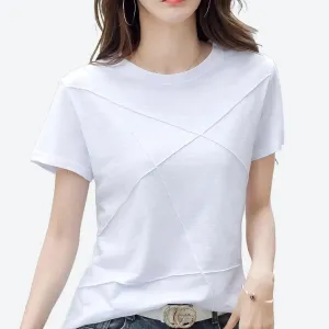 Casual Short-Sleeve Crewneck Basic Tees