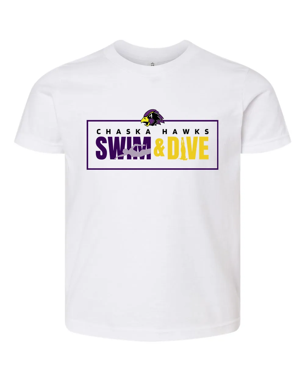 Chaska Hawks Swim Youth White Super-Soft Tee