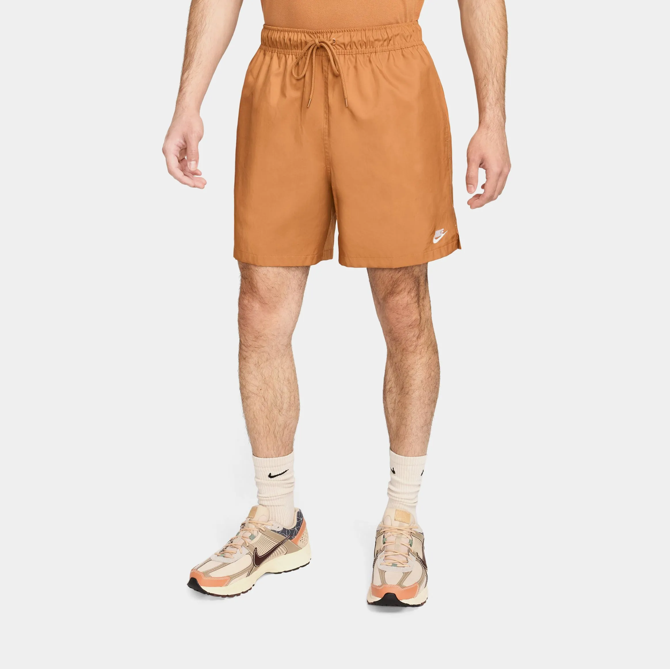 Club Woven Flow Mens Shorts (Orange/White)