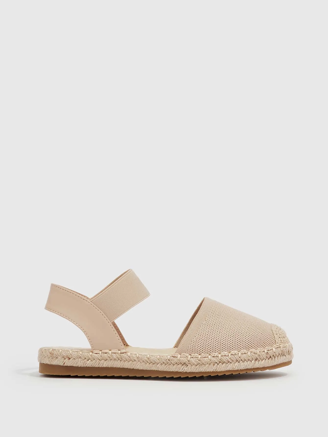 CUCCOO Basic Minimalist Stitch Detail Espadrille Flats