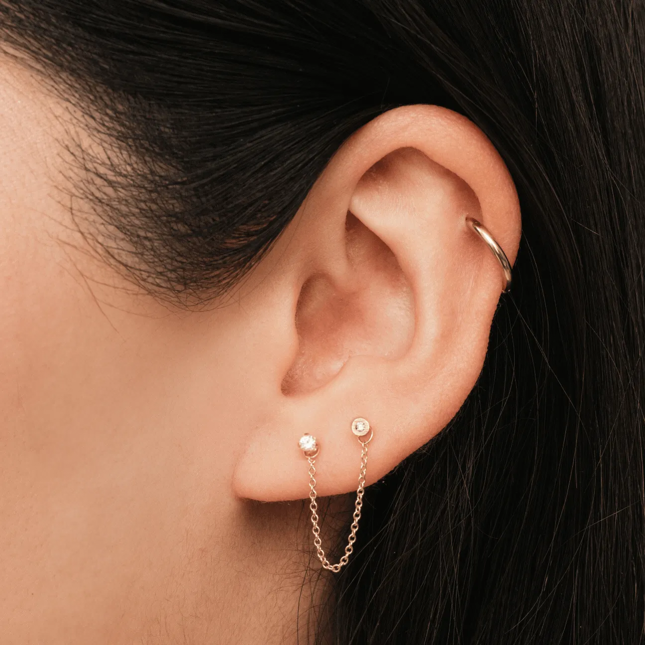 CZ Stud w/ Hoop Jacket