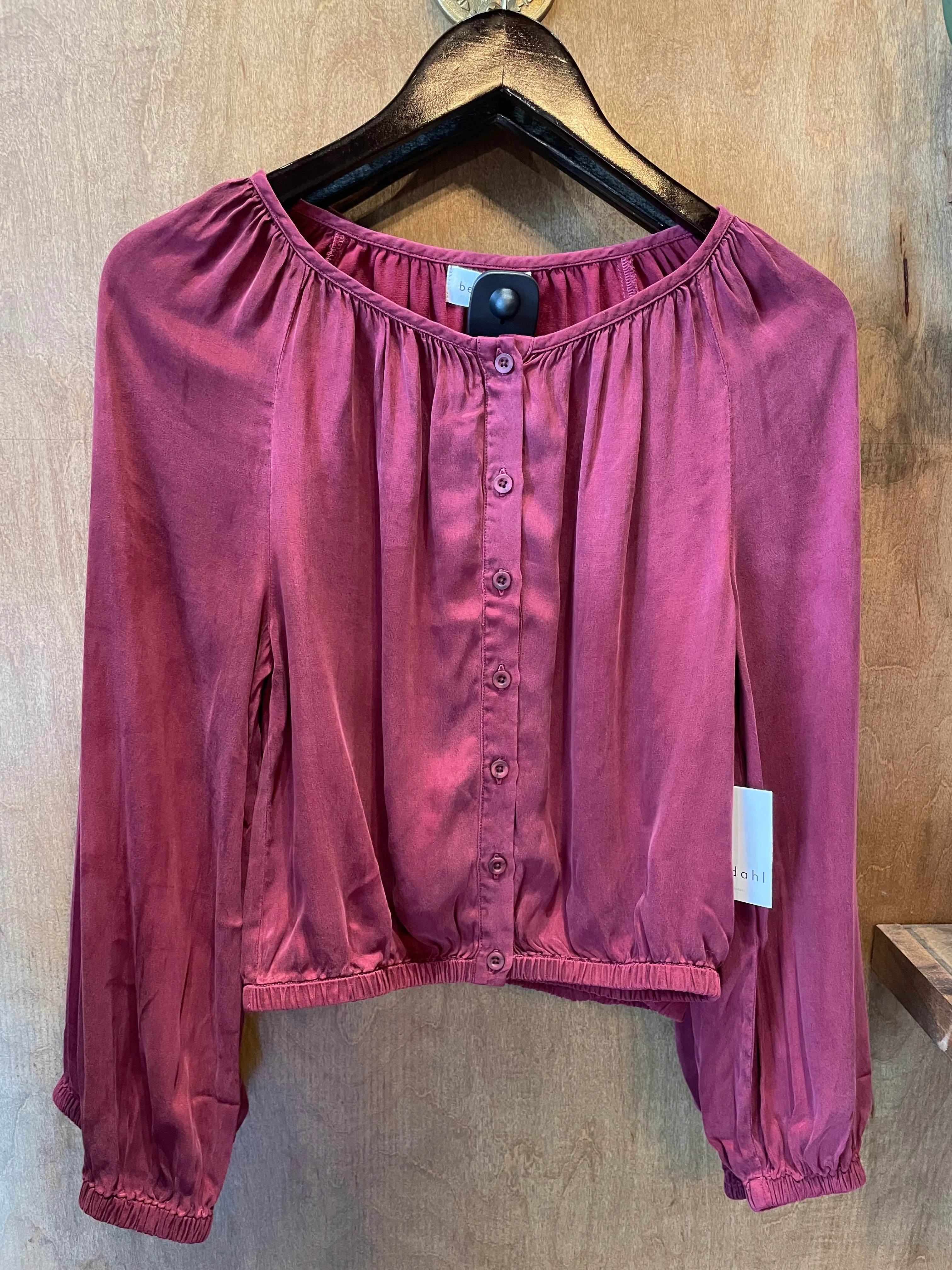 Deep Plum Shirred Blouse