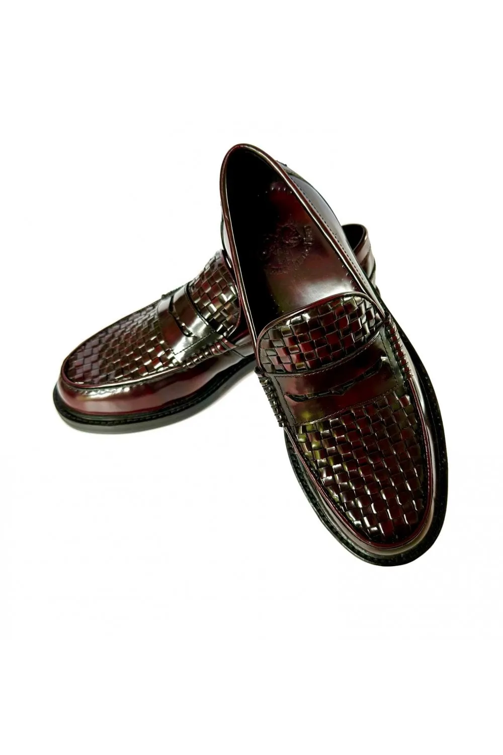 Delicious Junction Oxblood Brummel Basket Weave Loafers