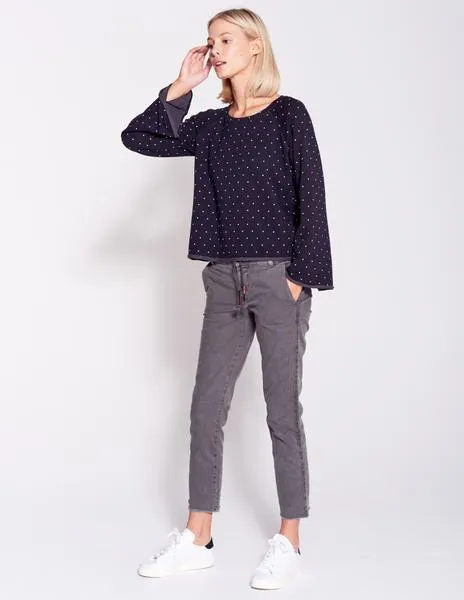 Dots Bell Sleeve Raglan (Soft Black)