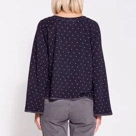 Dots Bell Sleeve Raglan (Soft Black)