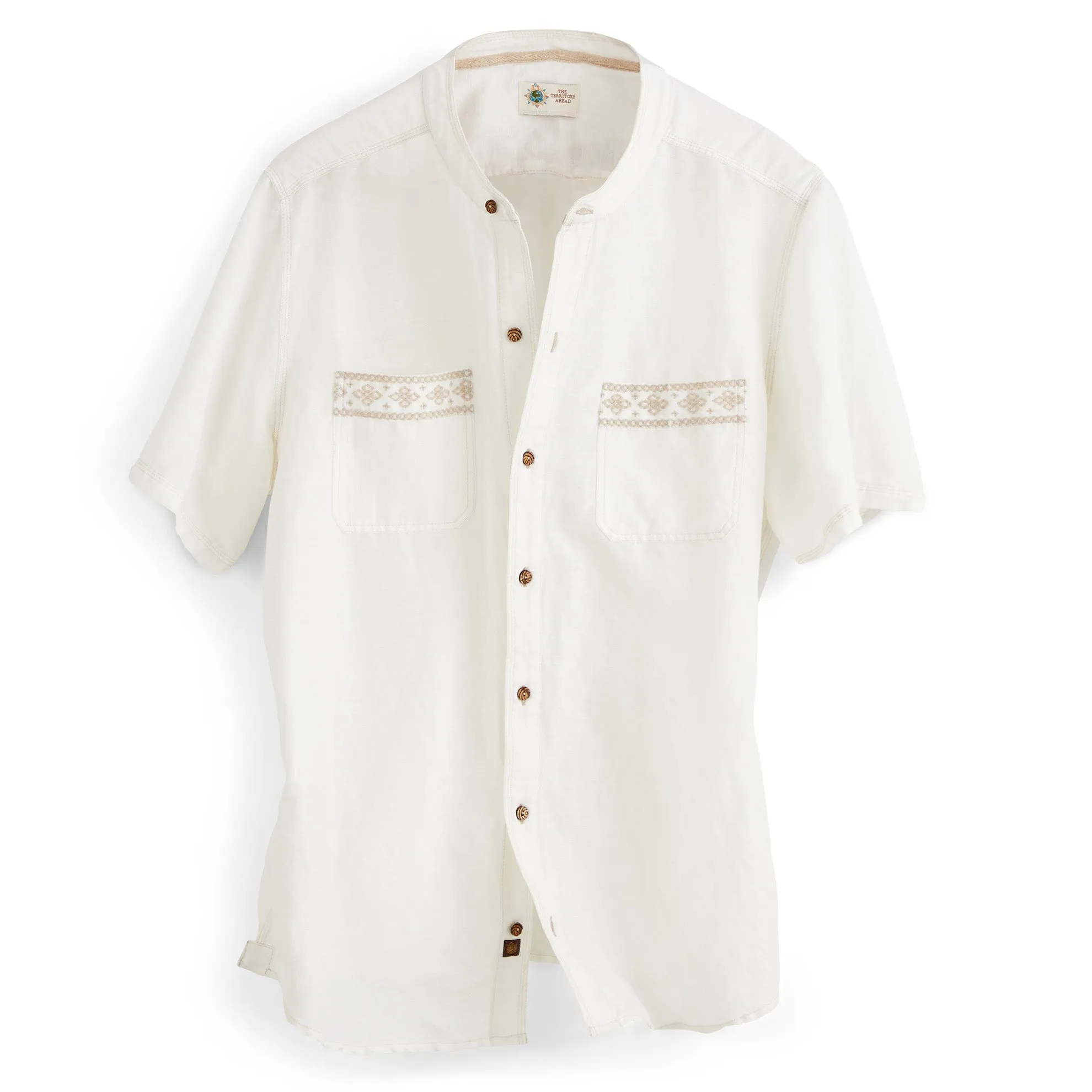 Embroidered Linen Bungalow Shirt