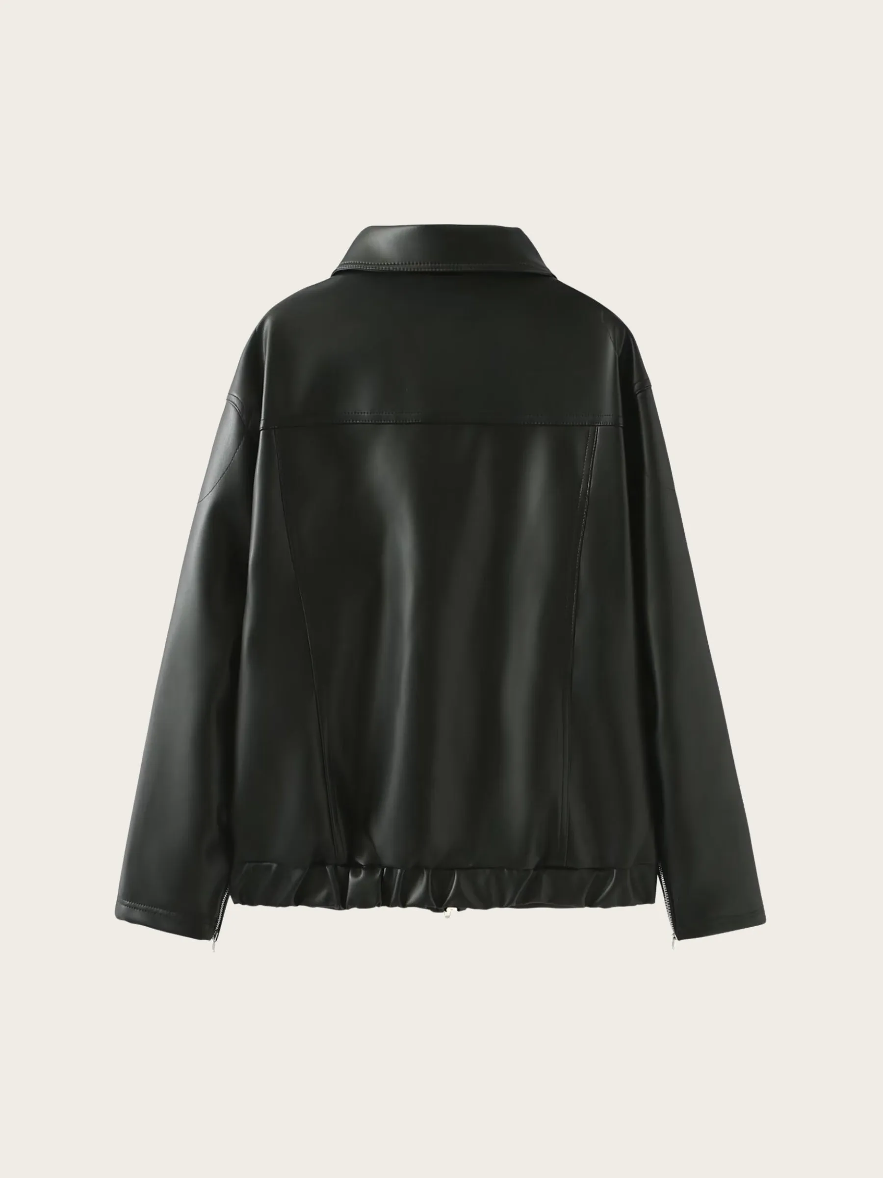 Emeree Faux Leather Bow Detail Jacket