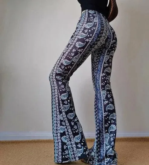 Flare Pants - Trendy Prints - Flattering Fit, Comfortable Fabric - Perfect for Everyday Use