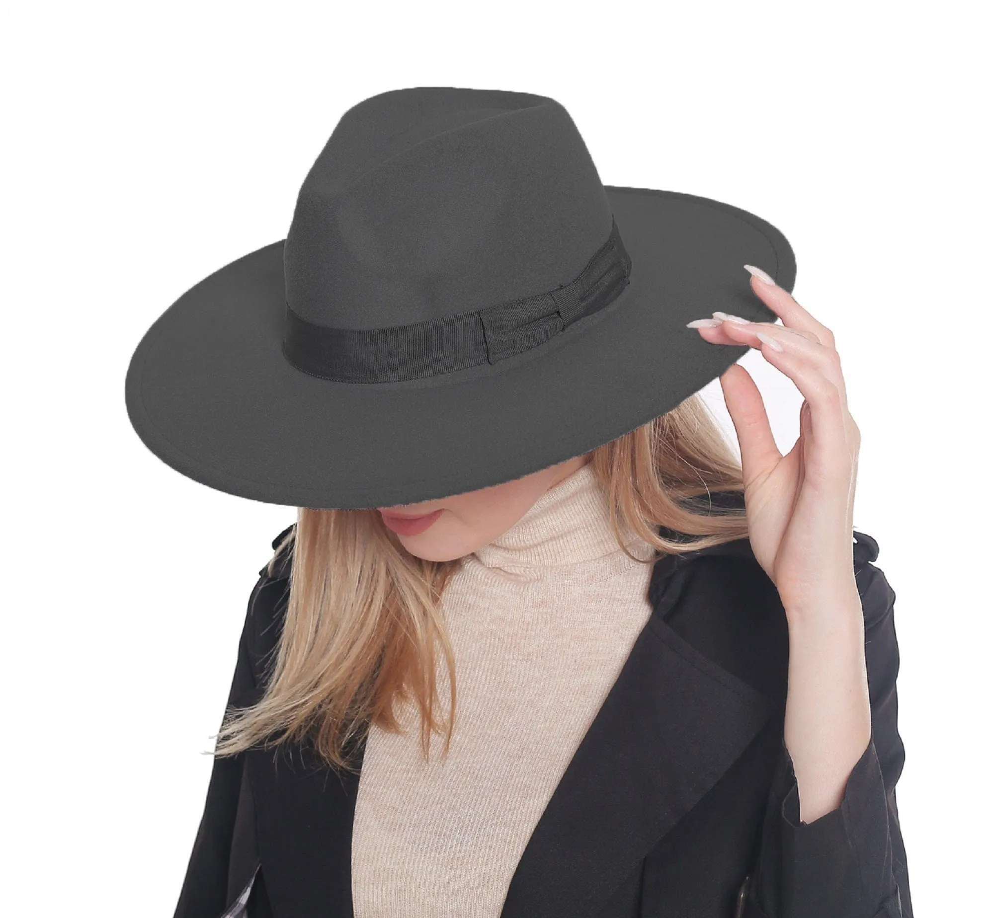 H3041 Fedora Brim Ribbon Band Hat