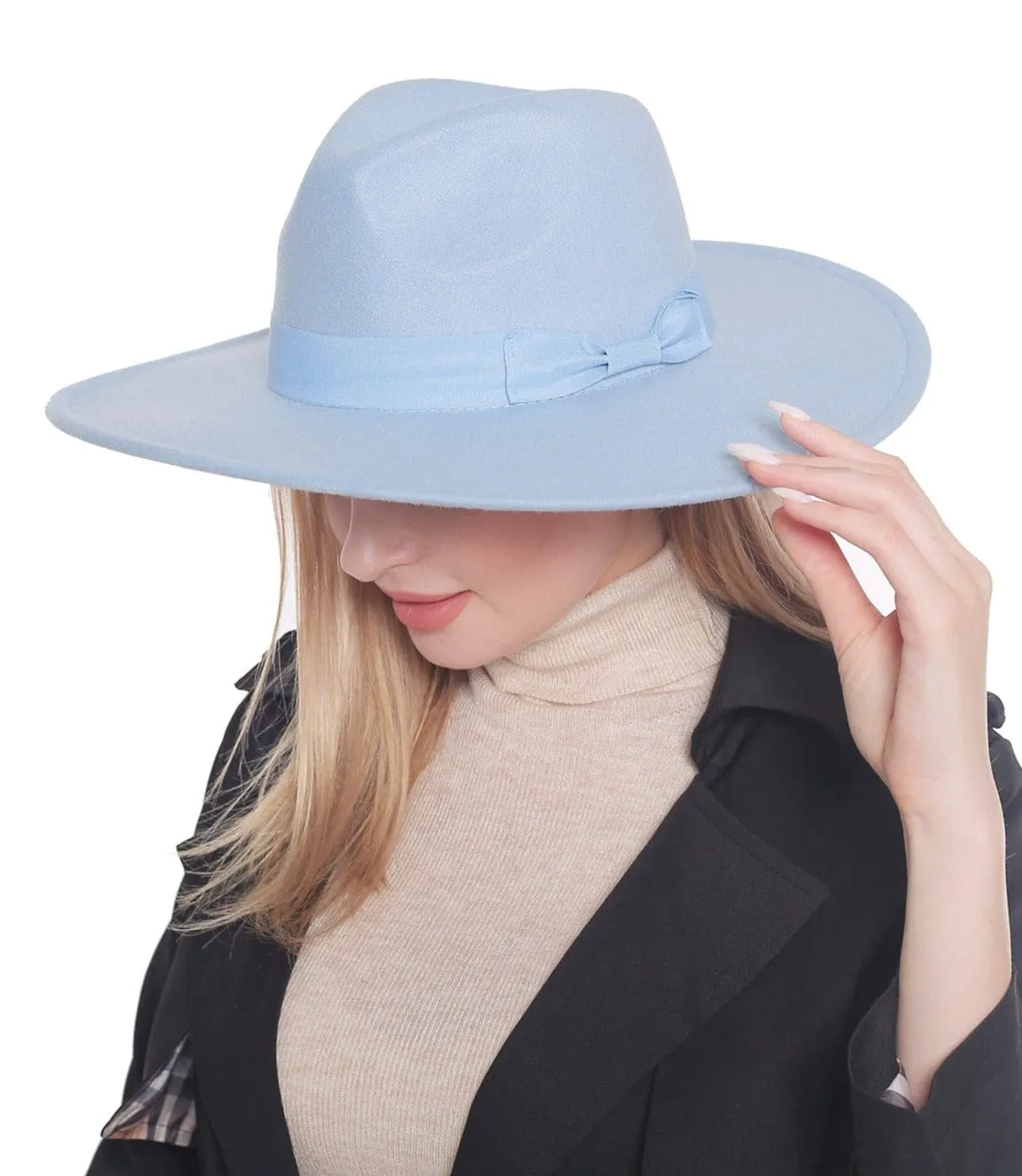 H3041 Fedora Brim Ribbon Band Hat