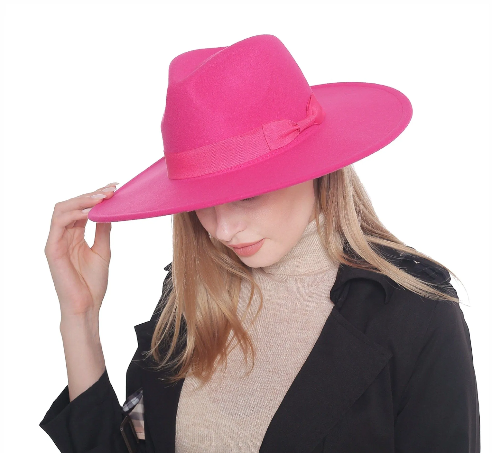 H3041 Fedora Brim Ribbon Band Hat