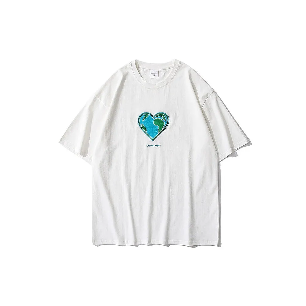 Heart Earth Embroidered Tee