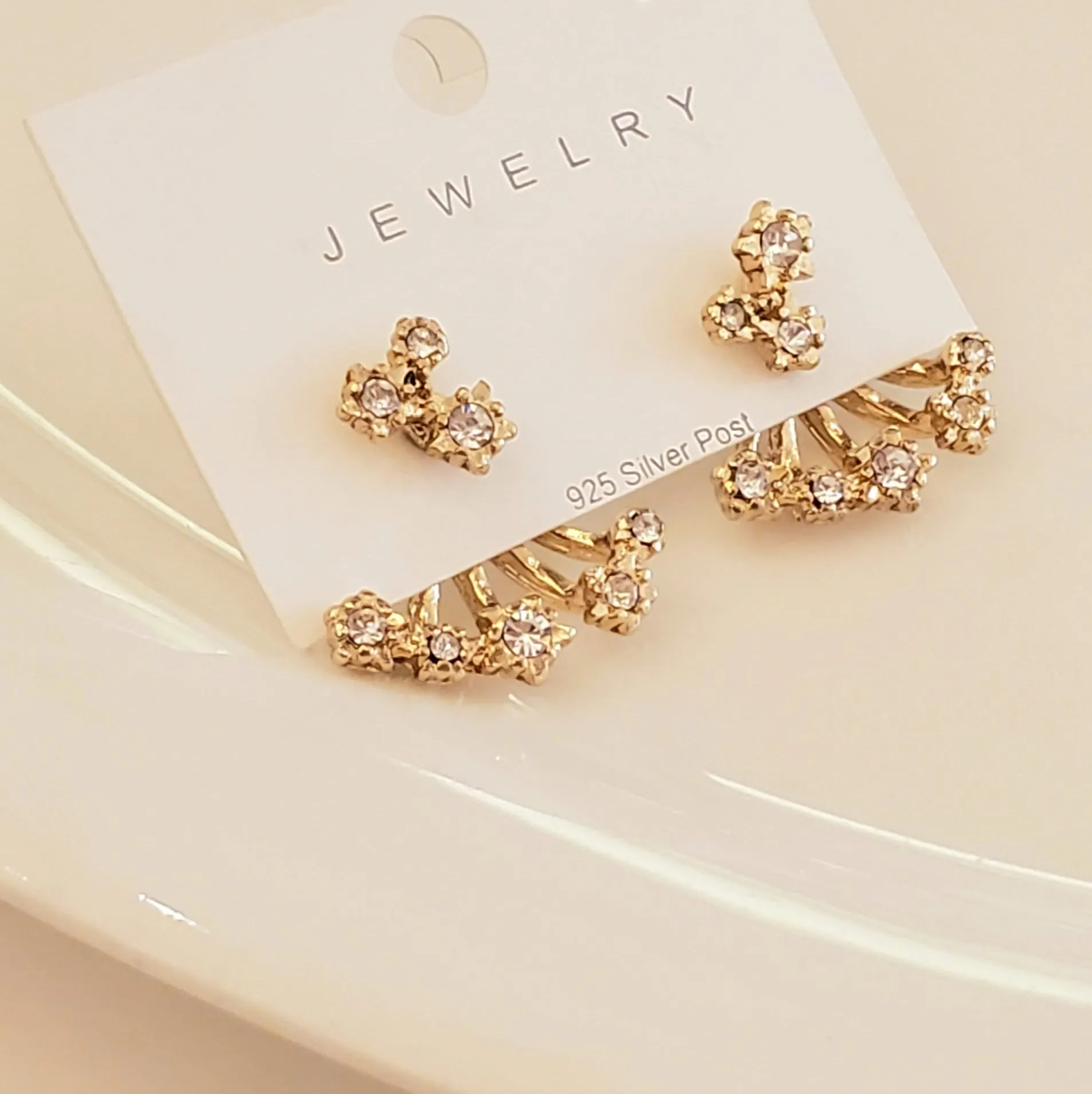 Jackets Earrings With Sparkly Gold Stars