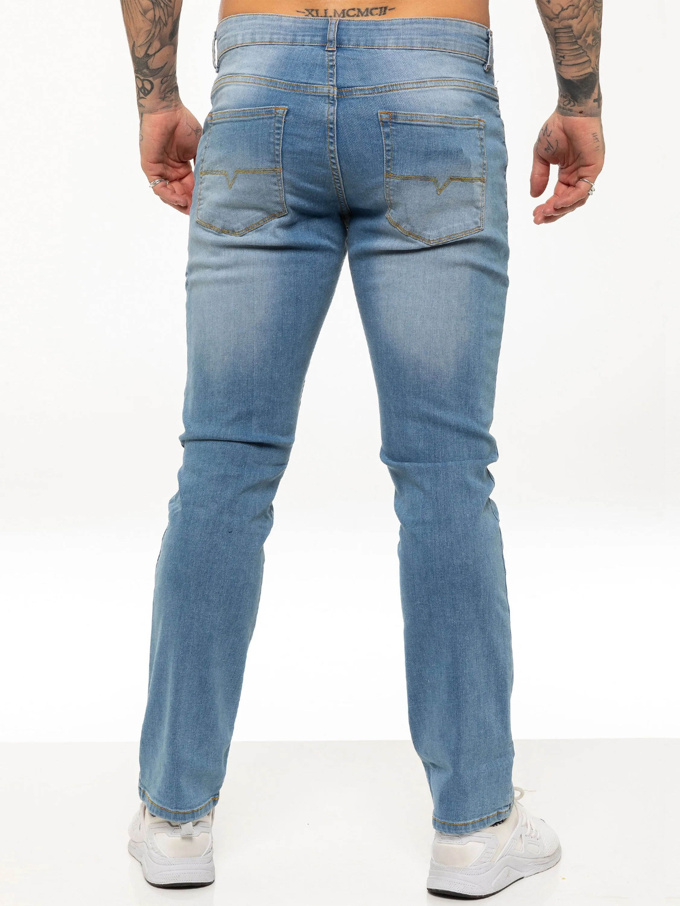 Kruze | Mens Straight Leg Stretch Jeans