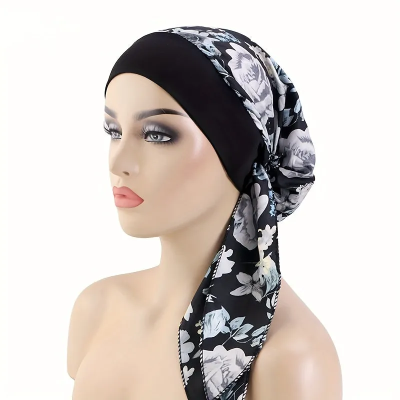 Lace Up Chemo Hat Stylish Paisley Headscarf  Turban Cap