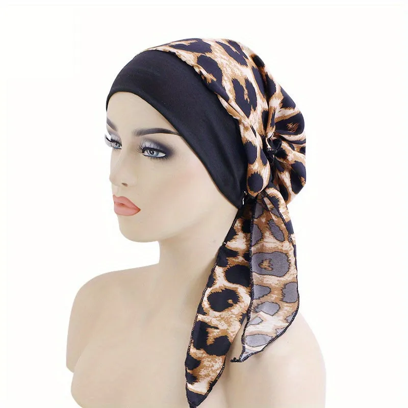 Lace Up Chemo Hat Stylish Paisley Headscarf  Turban Cap