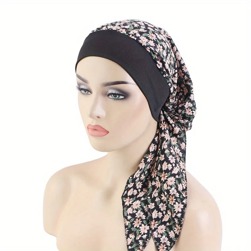 Lace Up Chemo Hat Stylish Paisley Headscarf  Turban Cap