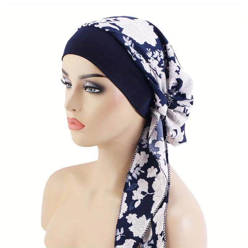 Lace Up Chemo Hat Stylish Paisley Headscarf  Turban Cap