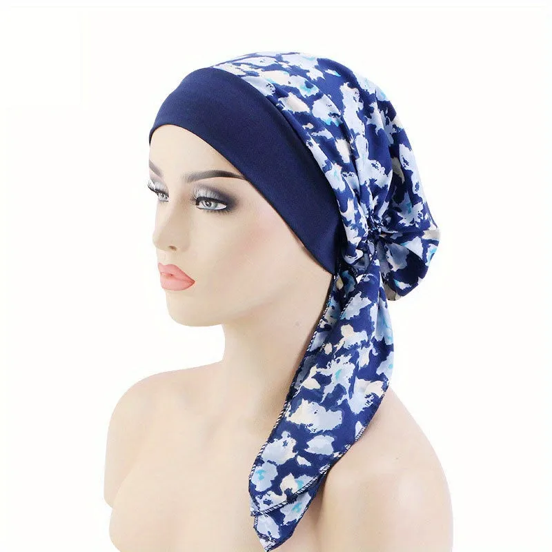 Lace Up Chemo Hat Stylish Paisley Headscarf  Turban Cap