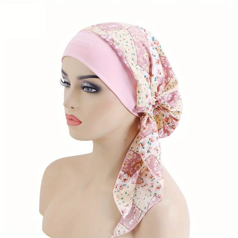 Lace Up Chemo Hat Stylish Paisley Headscarf  Turban Cap