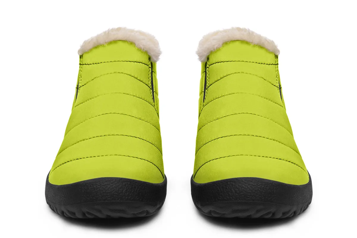 Lime Punch Winter Sneakers - Warm & Easy Slip-On Shoes Lined with Vegan Wool with Anti-Slip Soles