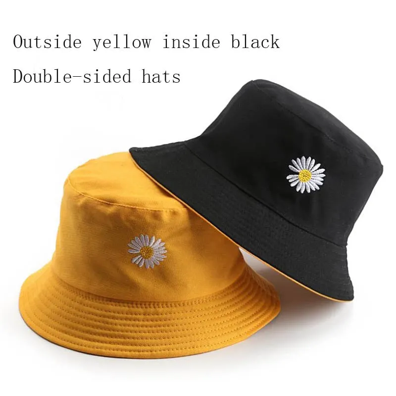 Little Daisies Double-Sided Bucket fishing Hats