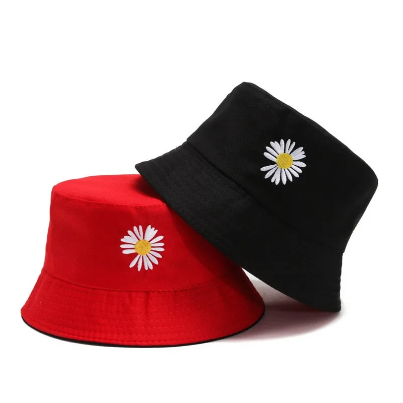 Little Daisies Double-Sided Bucket fishing Hats