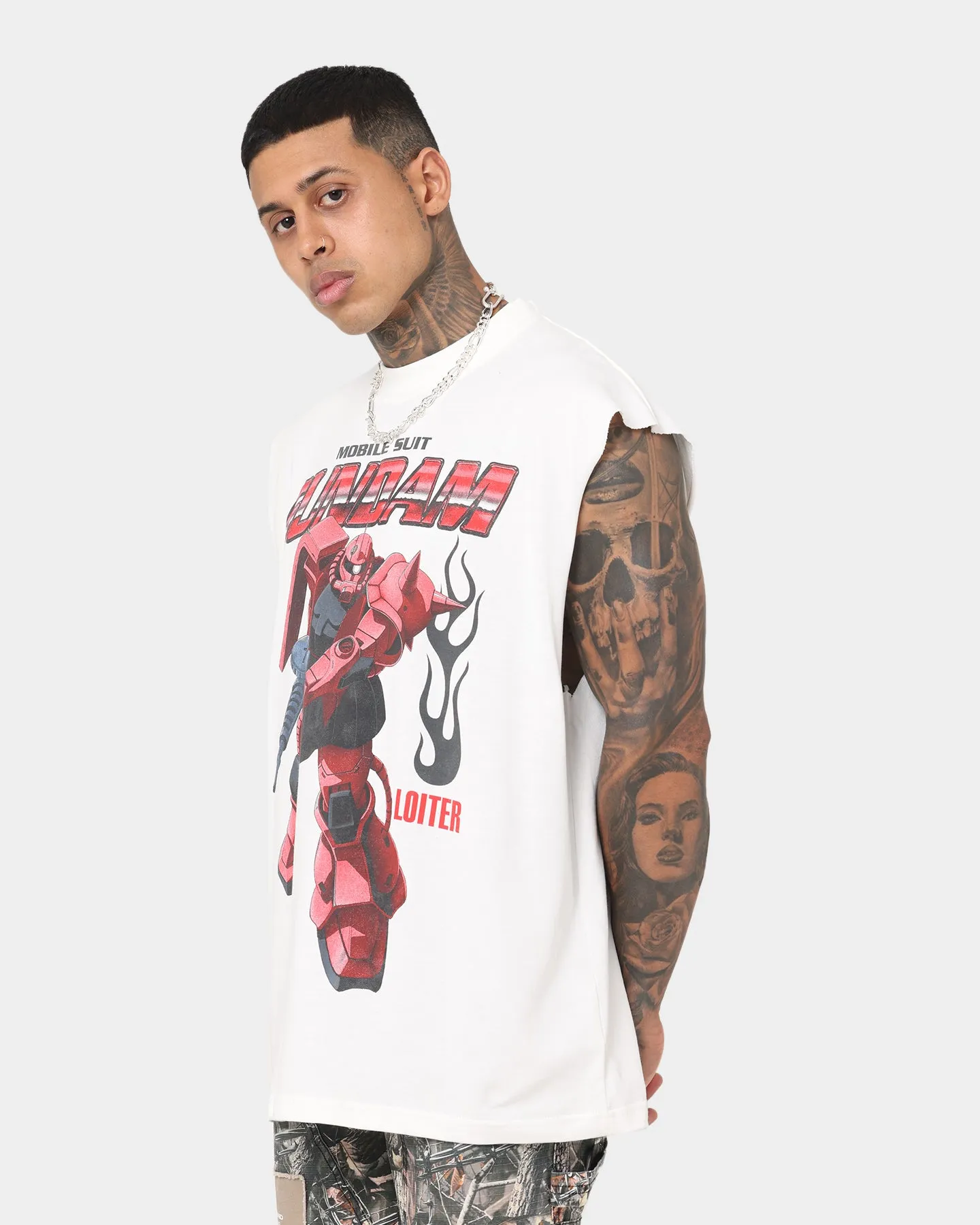 Loiter X Gundam Char's Zaku Muscle T-Shirt Off White