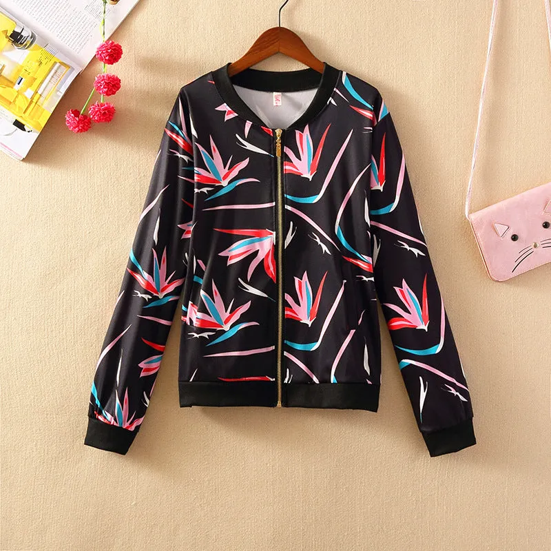 Long Sleeved Printed Baseball Jersey Short Women Jacket Trendy Outerwear