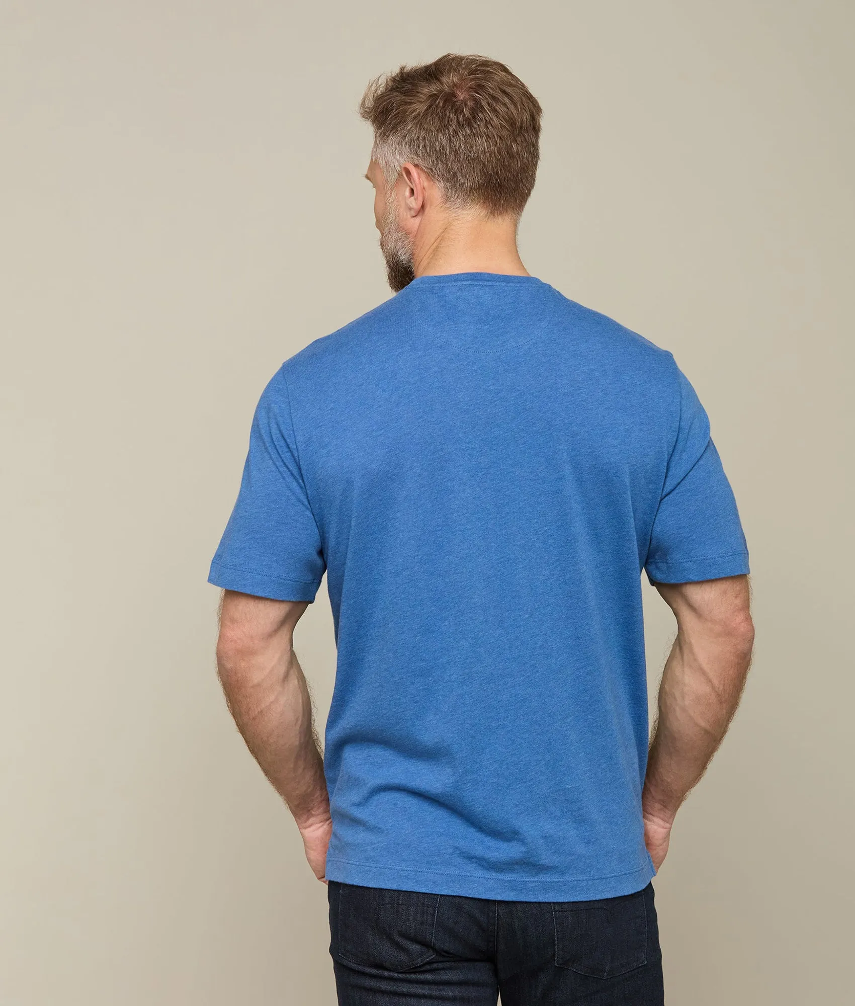 Lucchese Pima Cotton Tee :: Blue Melange