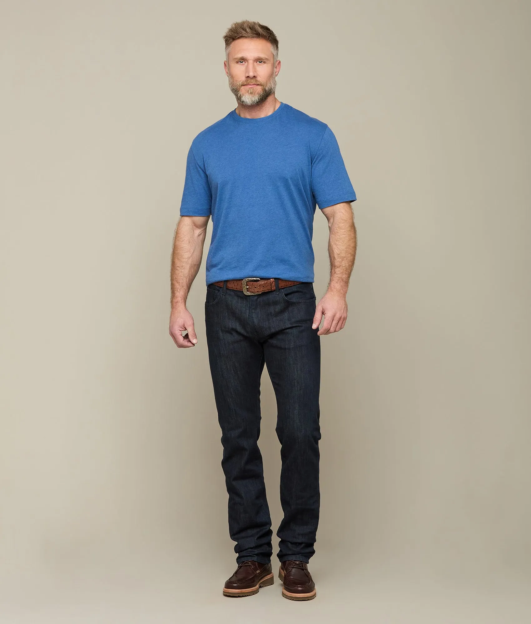 Lucchese Pima Cotton Tee :: Blue Melange