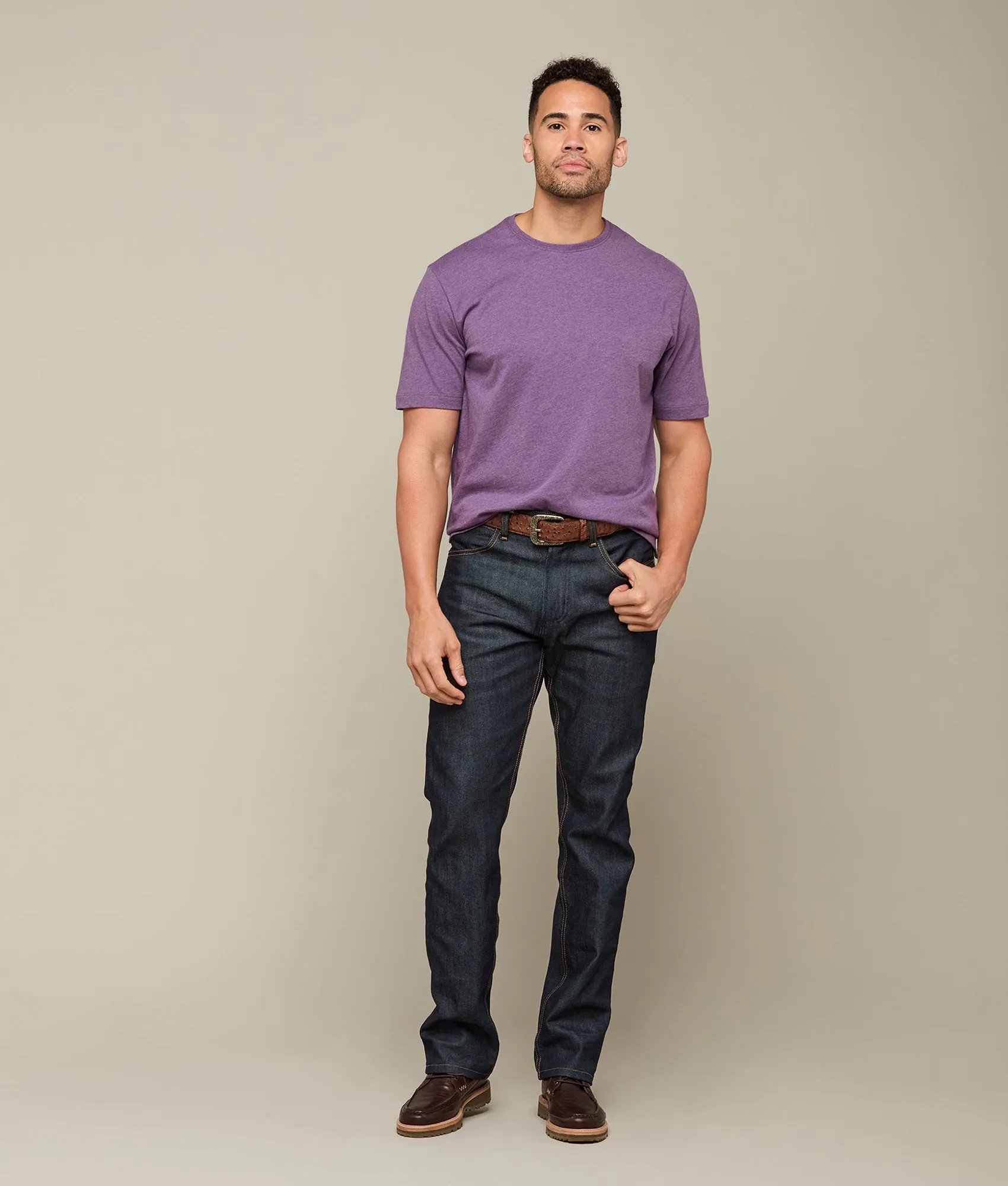 Lucchese Pima Cotton Tee :: Purple Melange