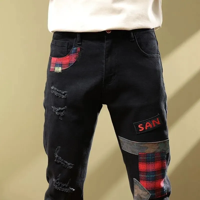 Men's Casual Comfort Patchwork Jeans