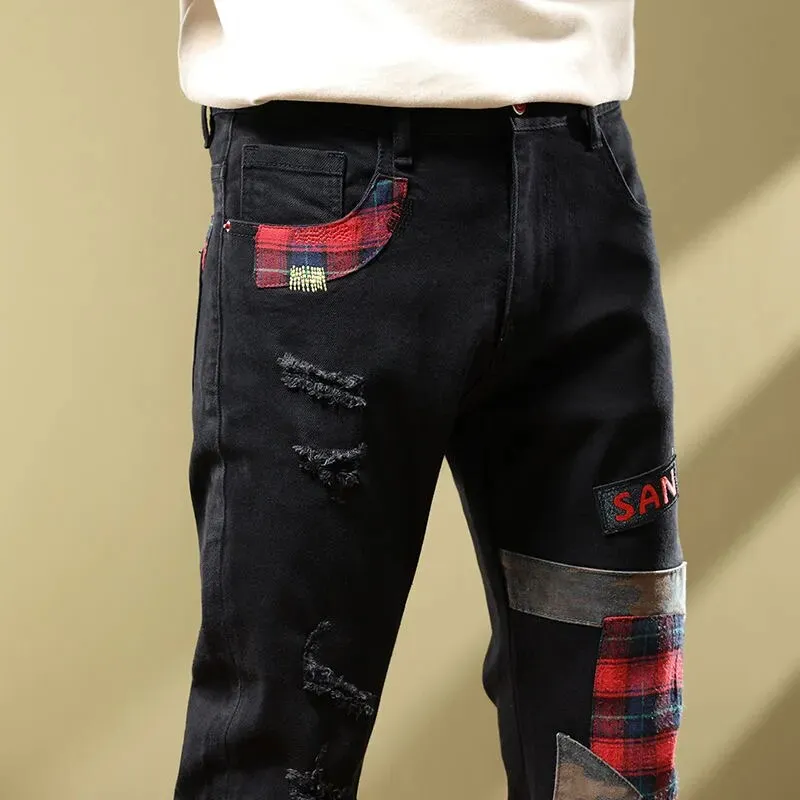 Men's Casual Comfort Patchwork Jeans