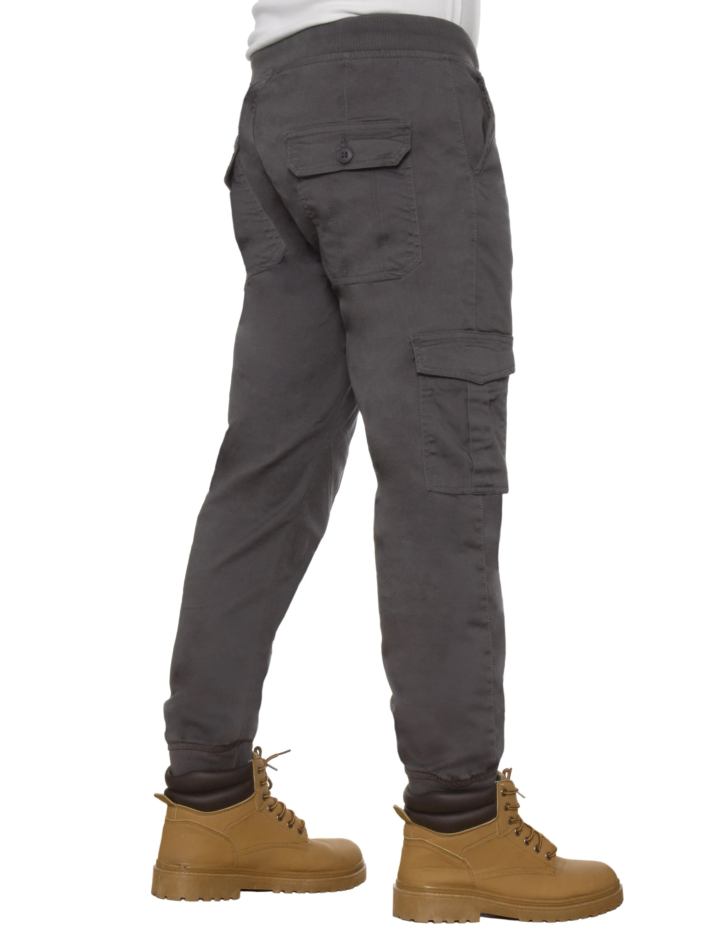 Mens Cuffed Combat Basic Jeans | Enzo Designer Menswear