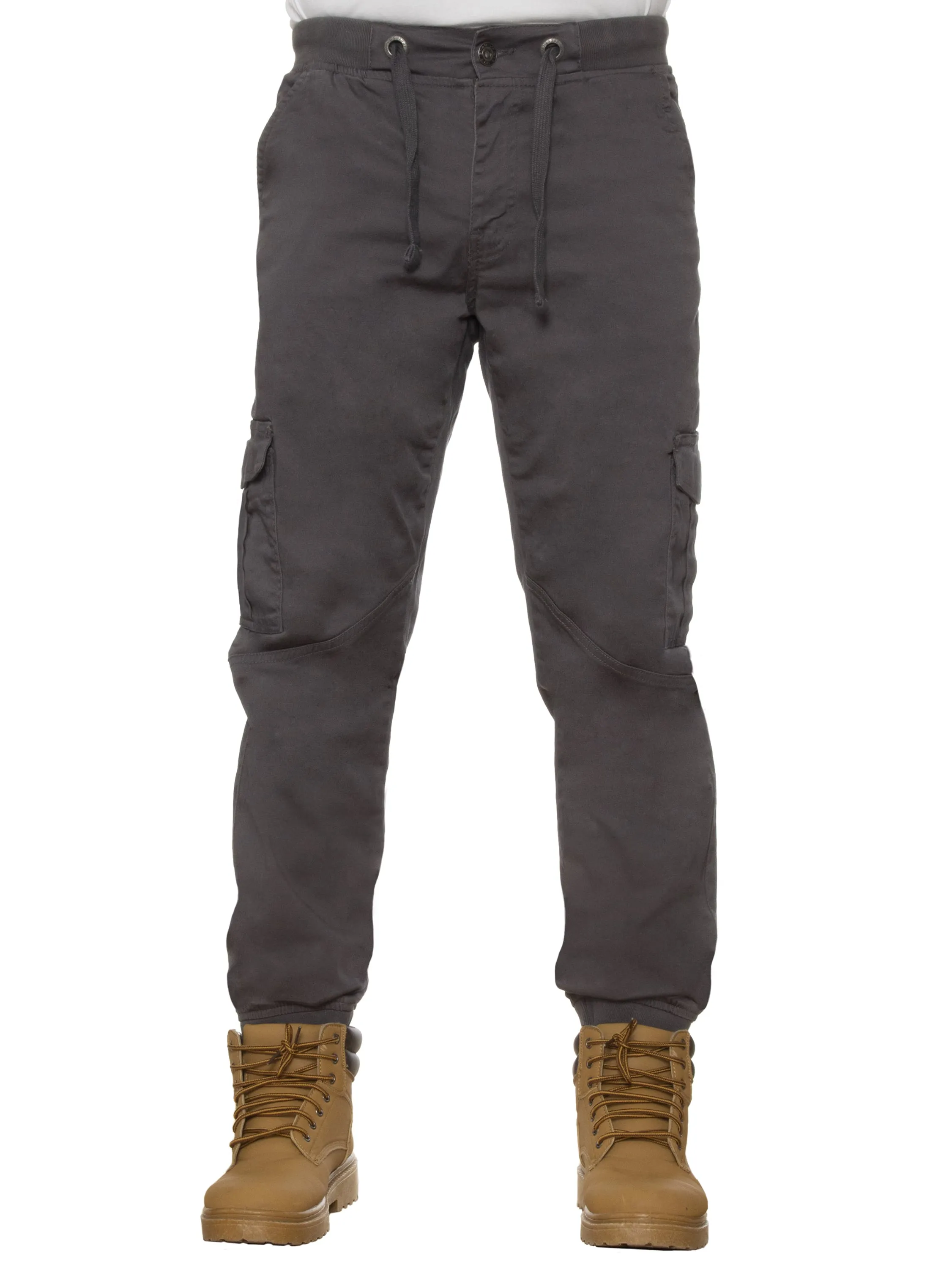 Mens Cuffed Combat Basic Jeans | Enzo Designer Menswear